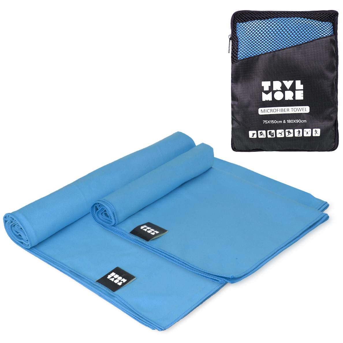 Reishanddoek Set Groot - Microvezel - Blauw