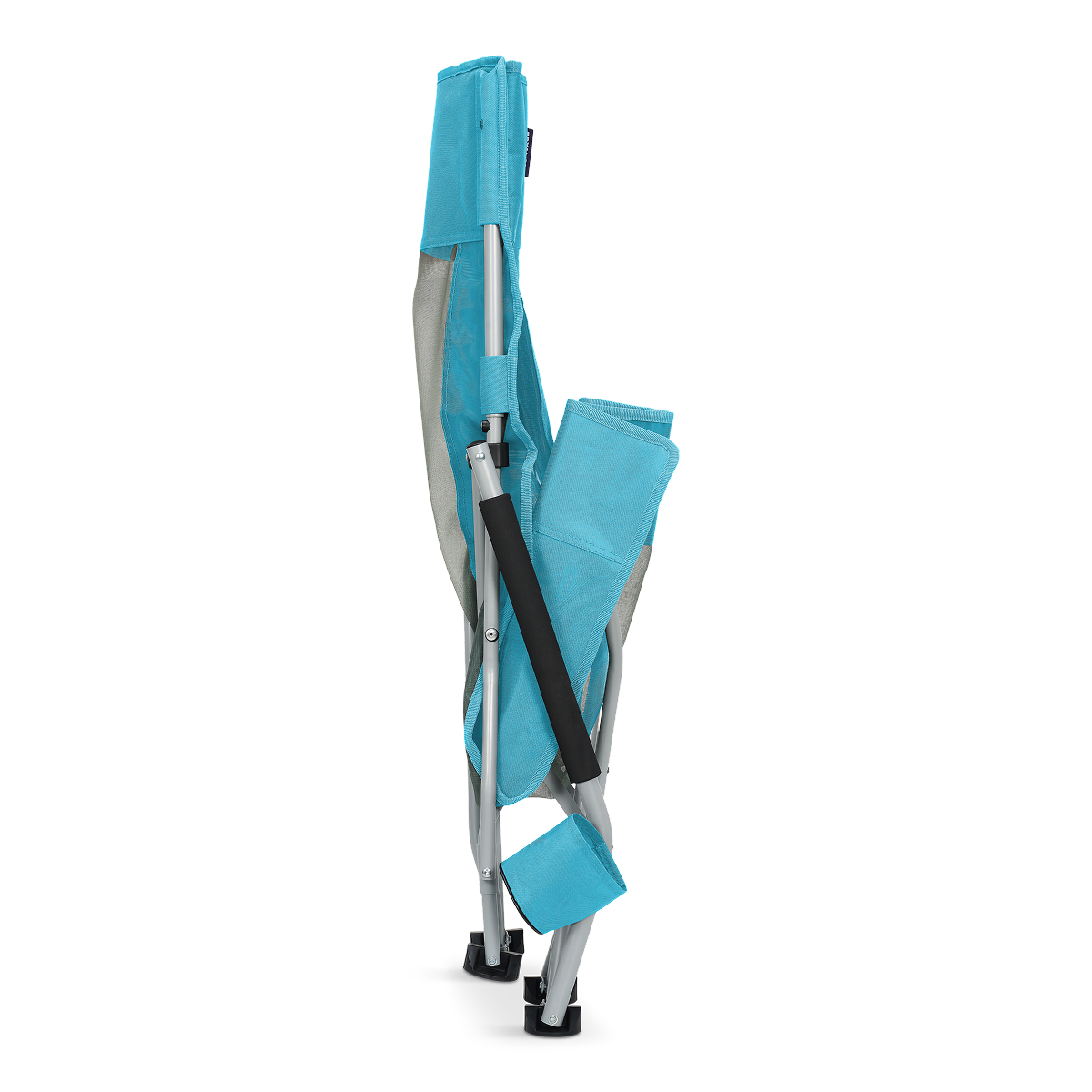 camping chair, folding, turquoise, aluminum, carrying bag