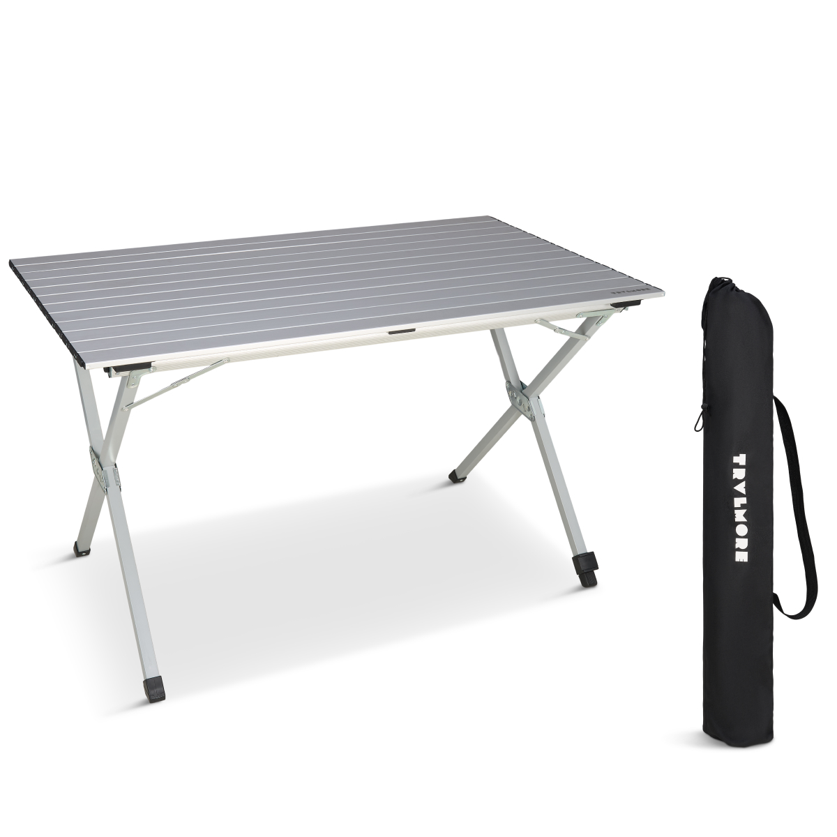 camping tafel, opvouwbaar tafelblad, aluminium frame, grijs blad, tafelpakket
