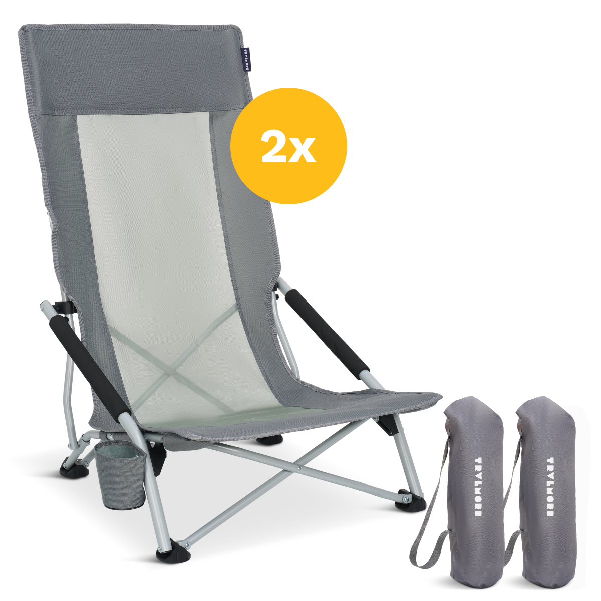 brochure chair, camping chair, folding chair, mesh back, two-pack