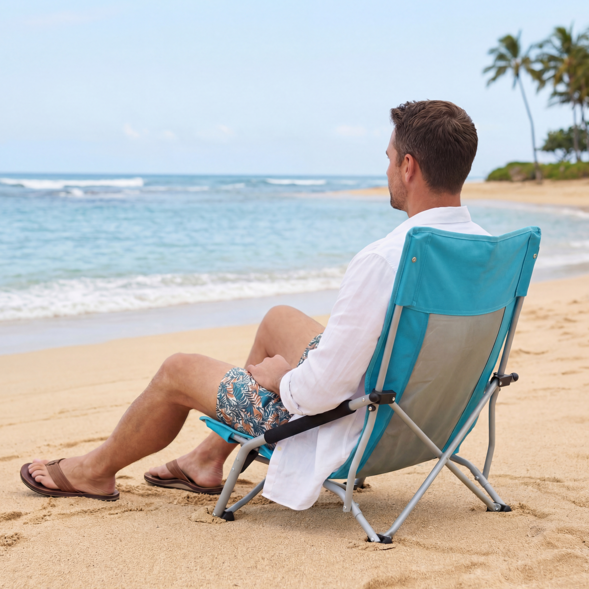 strandstoel, zonnekleur, ligstoel, strand, kleding