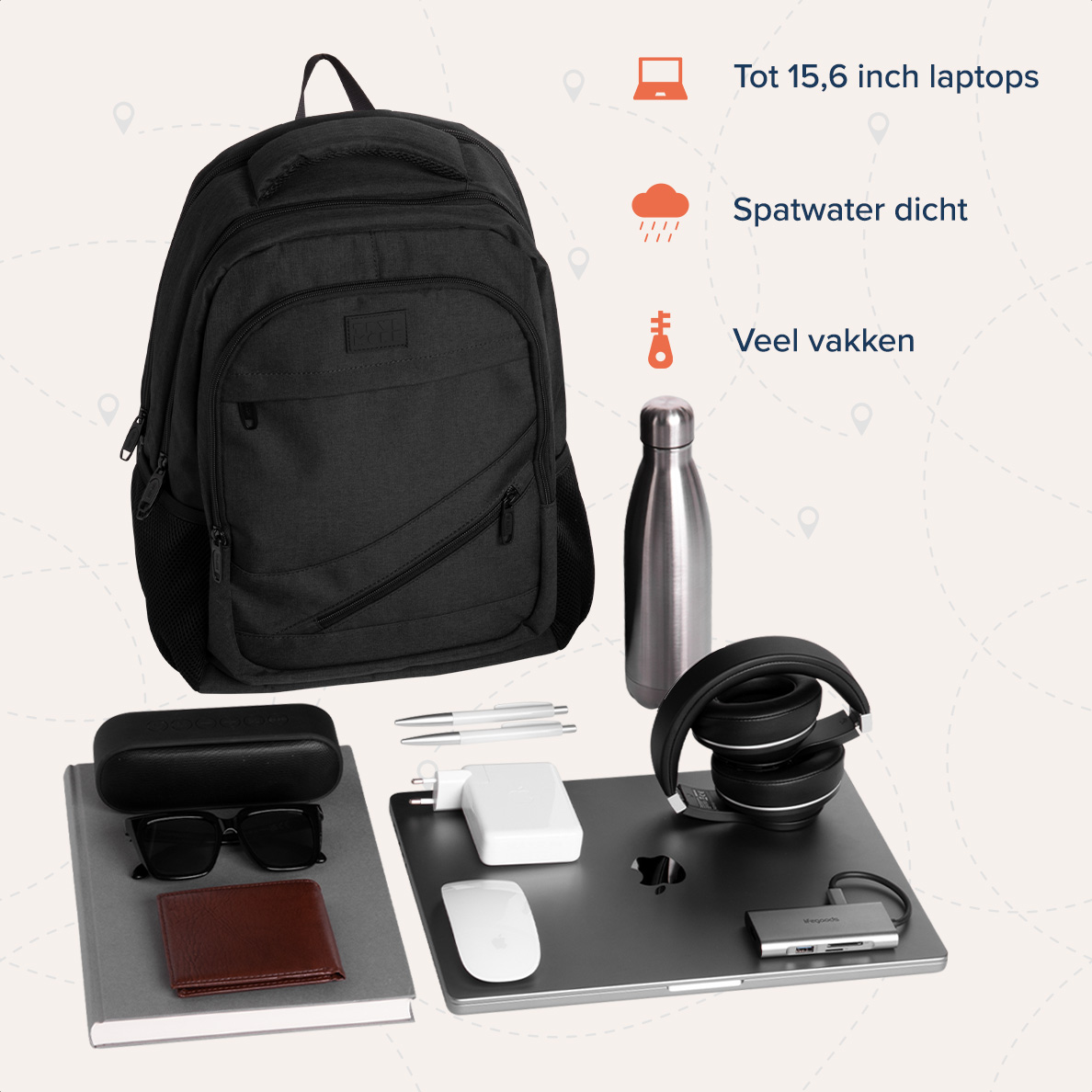 Tas, Rugzak, Elektronica, Koptelefoons