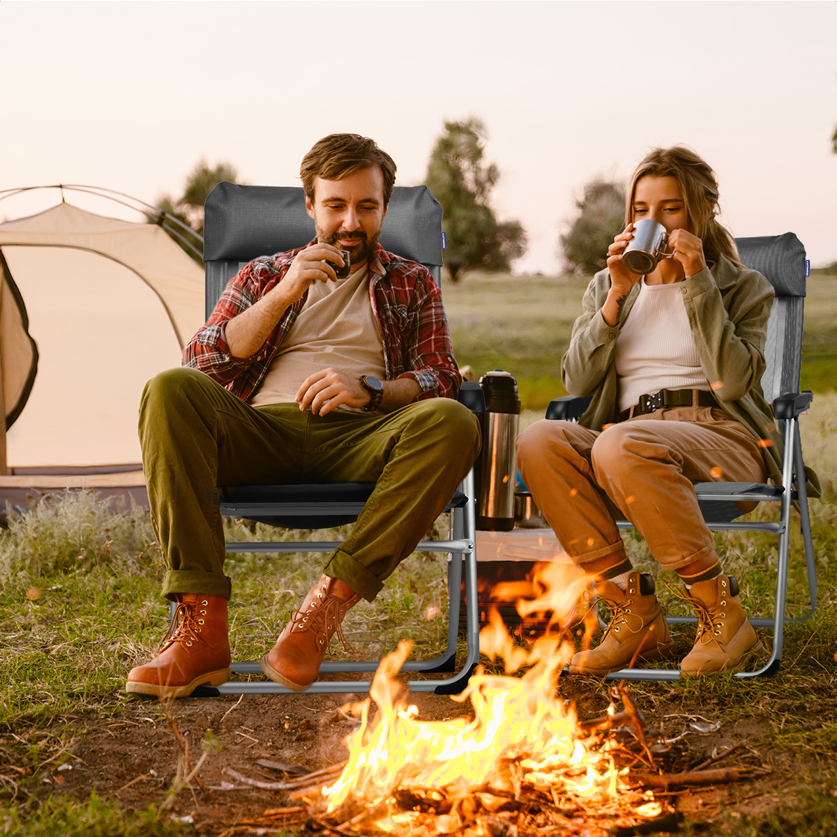 handstoel, camping, tweedelige set, kampvuur, outdoor