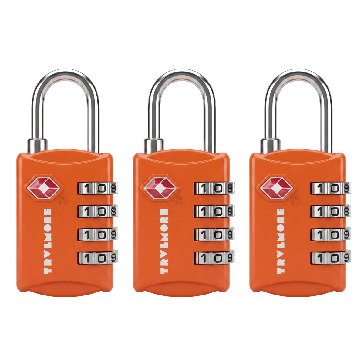 kavelslot, klembeslag, vergrendelbare hangslot, kunststof oranje, 3-delige set