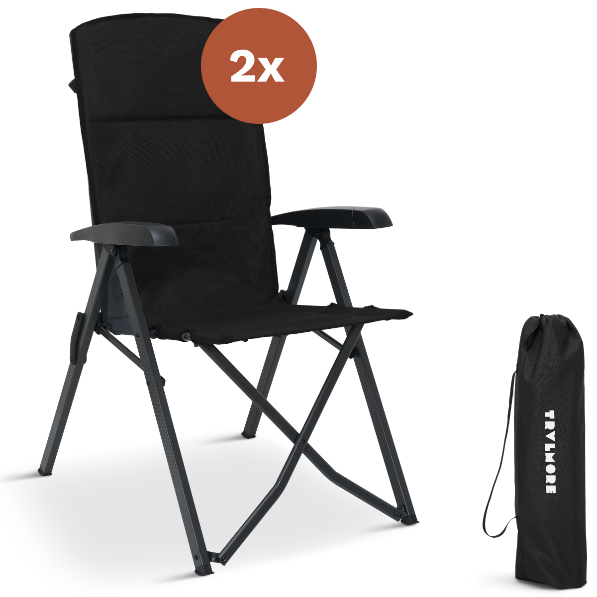 stoel, campingstoel, opvouwbaar, draagtas, zwart