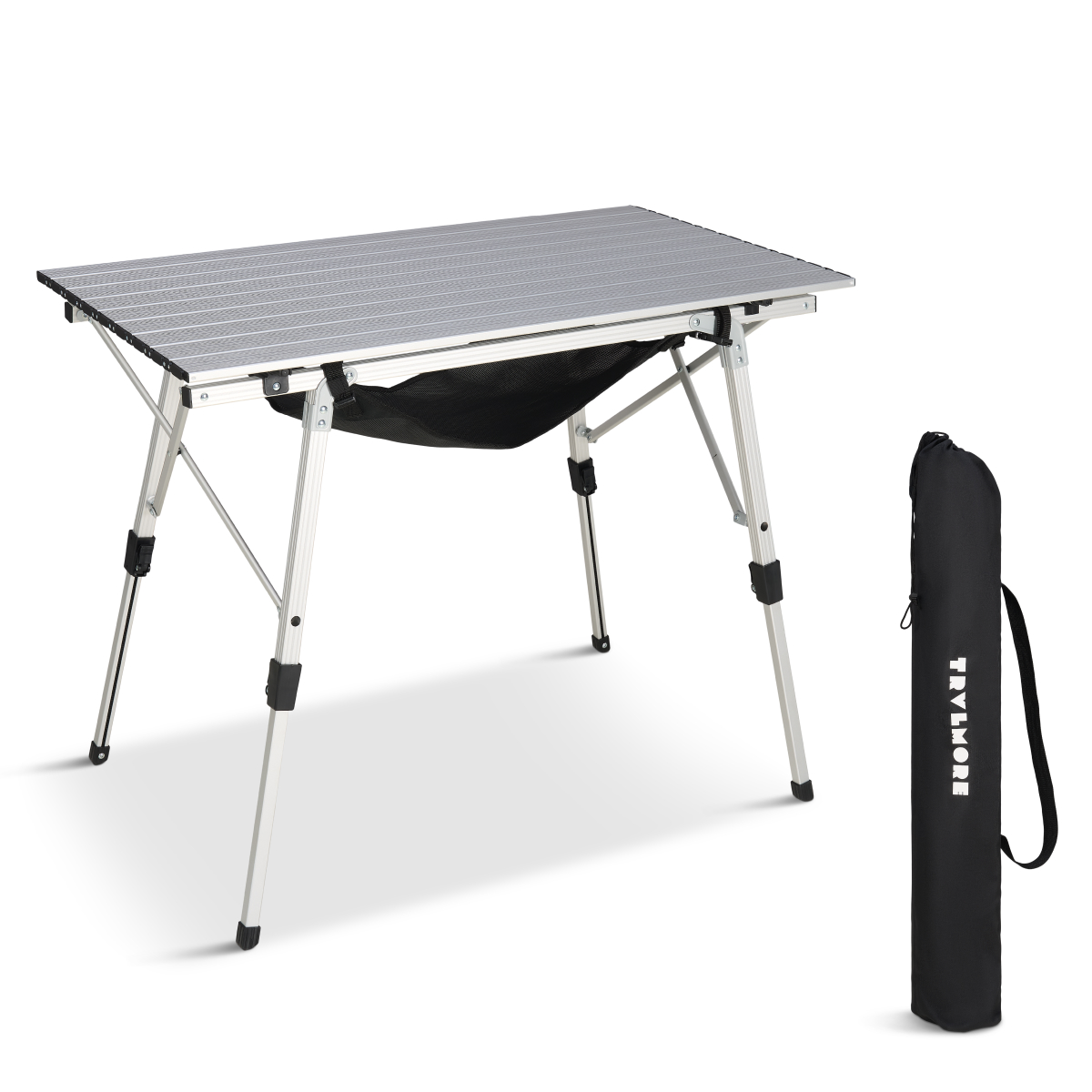 campingtafel, verstelbare tafel, aluminium, opvouwbaar, carrycase