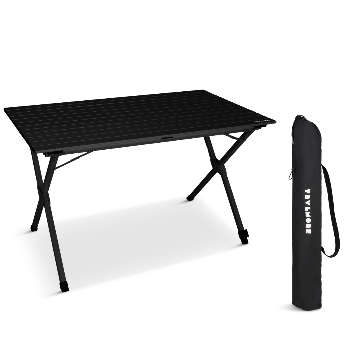 camping tafel, opvouwbaar tafelblad, aluminium/staal tafel, zwarte tafel,  carrying bag included