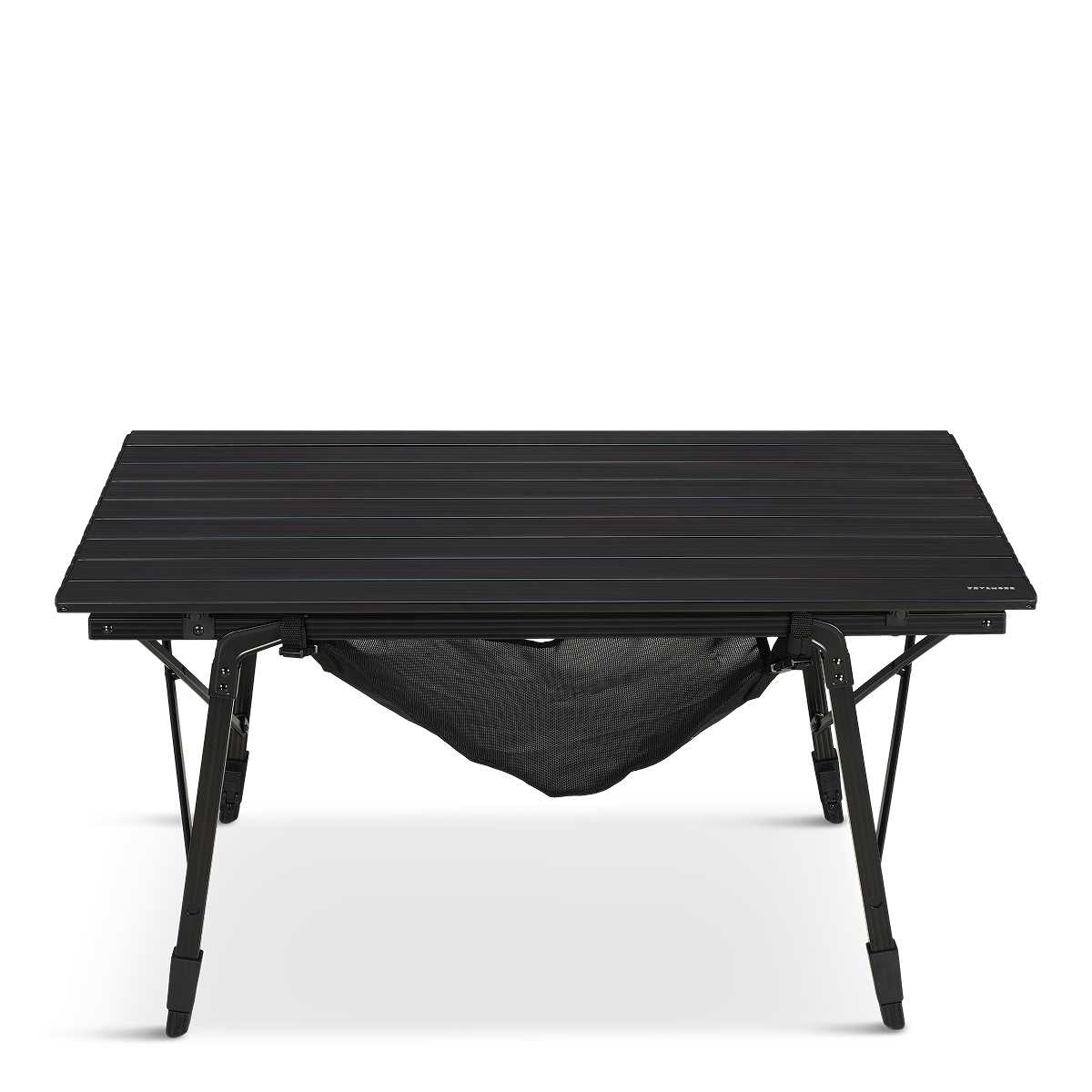 camping tafel, opvouwbaar tafelblad, aluminium/staal tafel, black tafel, opbergruimte onder tafel