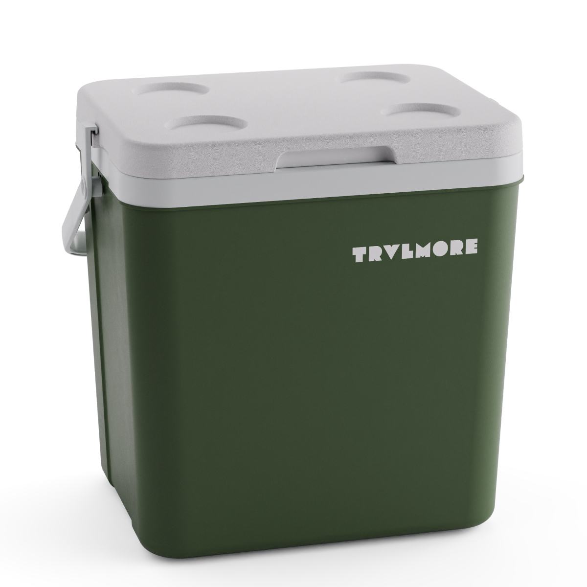 koelbox, camping, groen, plastic, wit deksel