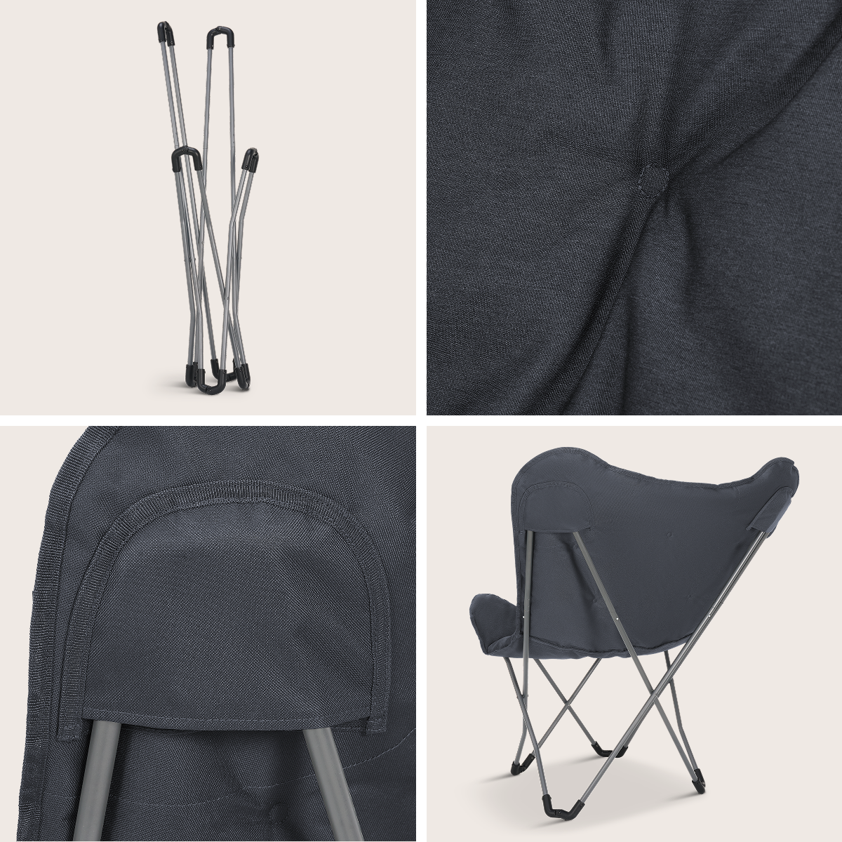 stoel, campingstoel, opvouwbaar, metalen frame, rugzakstoel