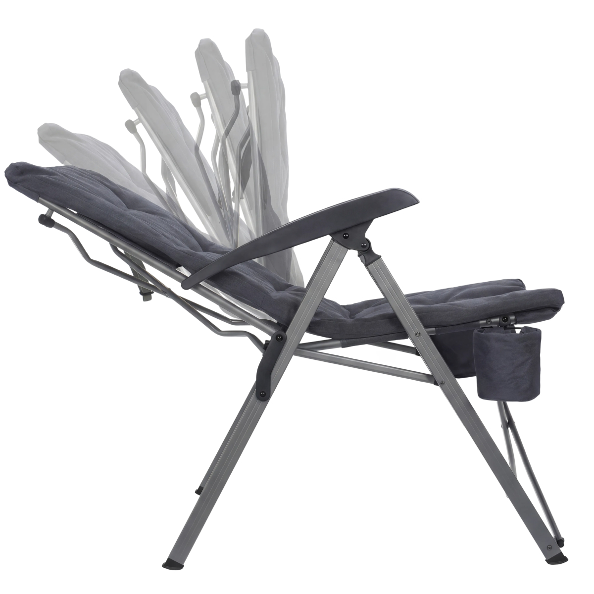 sta opvouwbare stoel, ligstoel, padded armrest, kussen, met draagtas