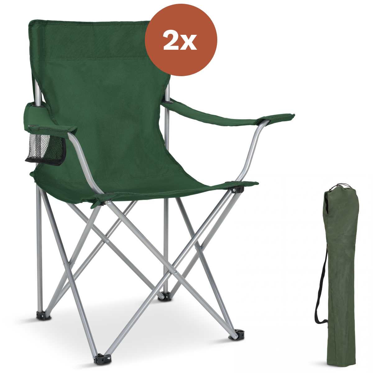campingstoel, klapstoel, groene kleur, opvouwbaar, opbergtas