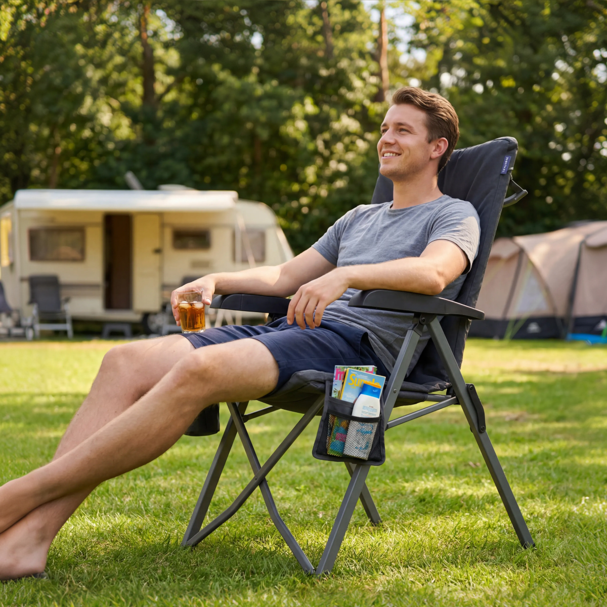 stoel, camping, ligstoel, tuin, kikkerk