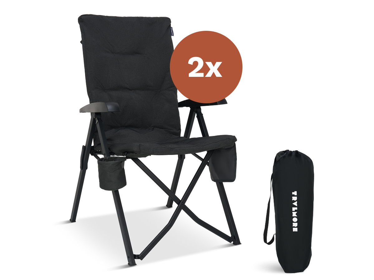 klapstoel, campingstoel, opvouwbaar, draagtas, zwart