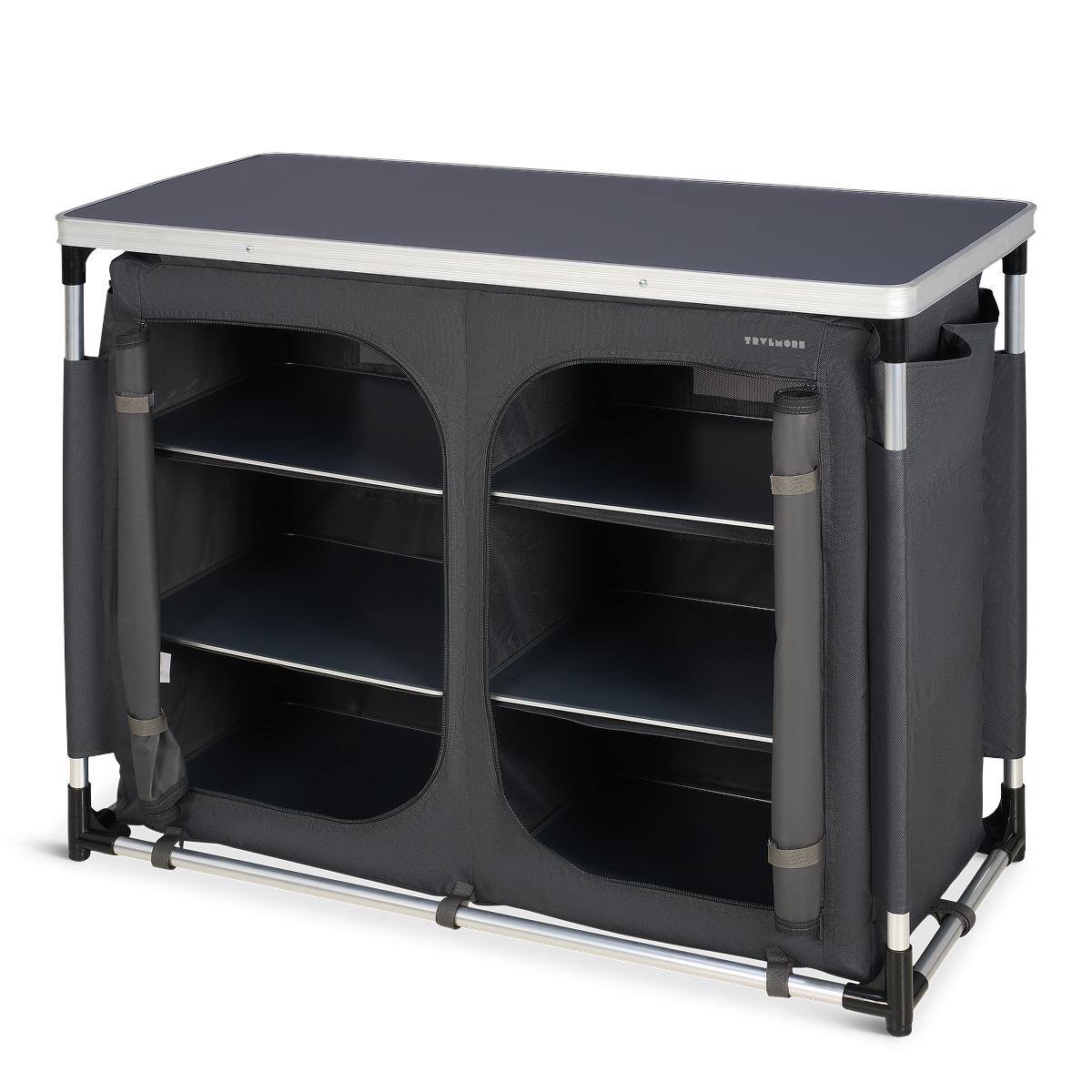 kooktafel, opvouwbaar, rollen-plankestandaard, opslagkast, trolley