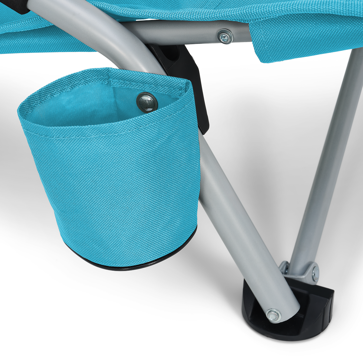 kinderstoel, stokzak, kunststof, turquoise, frame