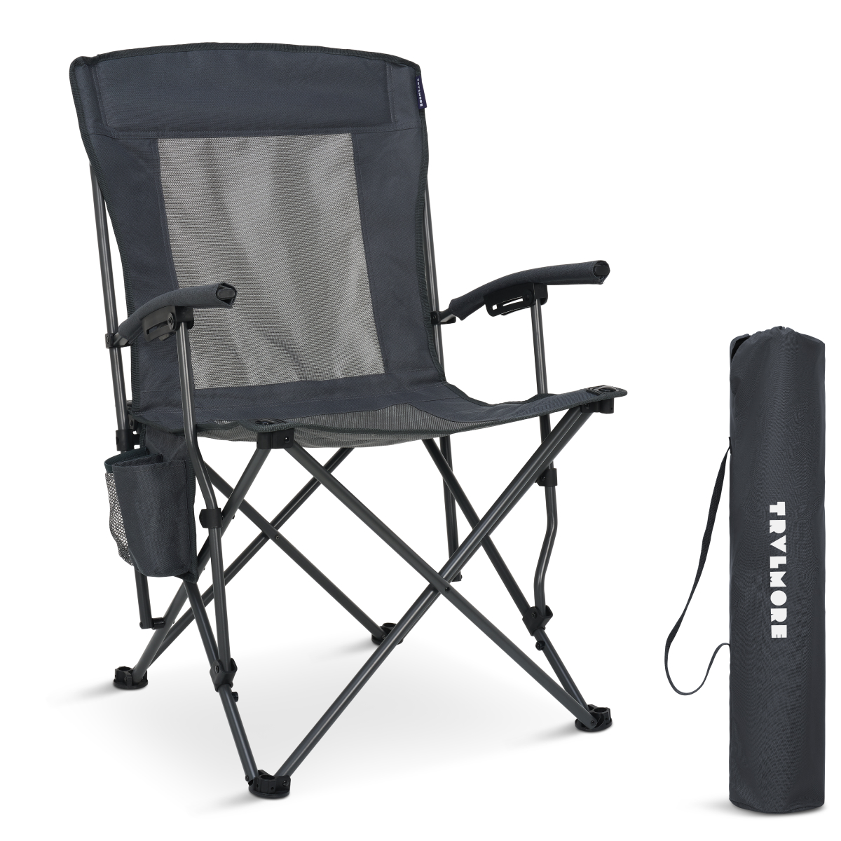 stoel, campingstoel, opvouwbaar, mesh rug, opbergsysteem