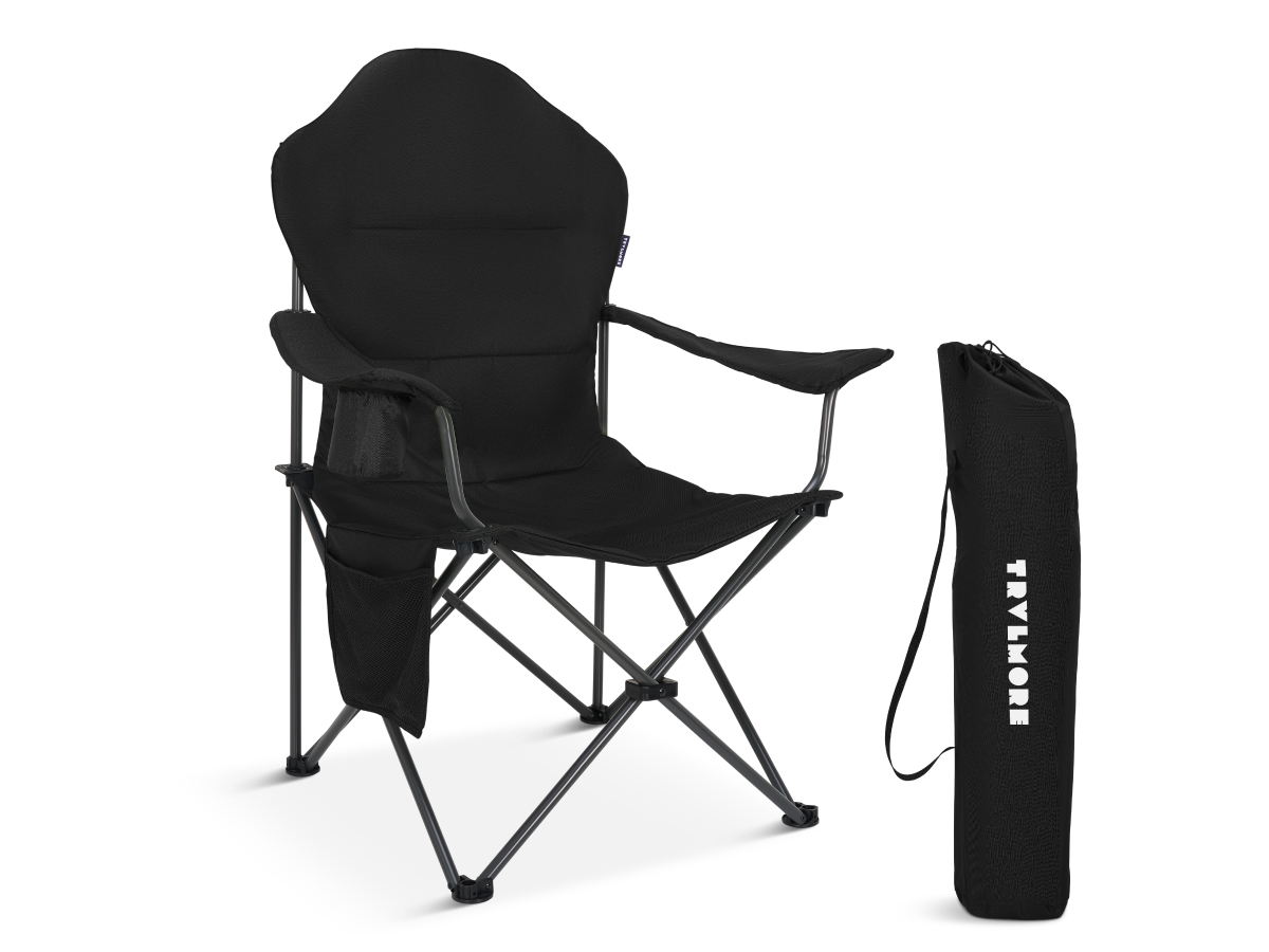 stoel, vouwstoel, campingstoel, met draagtas, zwart